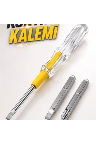 Çift Başlıklı Şeffaf Kontrol Kalemi 110v-220v Neon Lambalı Elektrik Test Cihazı