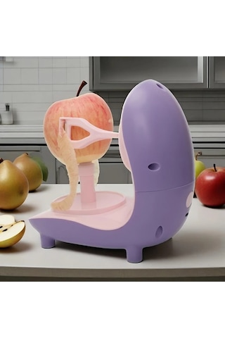 Honeybeeshop Pembe Dahili Bataryalı Elektrikli Meyve Dilimleyici Portakal Ve Diğer Meyveler İçin Mutfak Aleti Usb Şarjlı 1 Parça