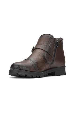 Günlük Erkek Bot Bağcıklı Toka Detaylı Tırtık Taban Outdoor Ayakkabı 01 Kahve