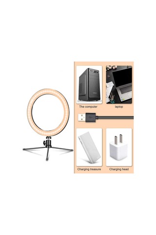 Kilifone - Canlı Yayın Işıklı Tripod Ring Light Ct-001 - Siyah - T13685