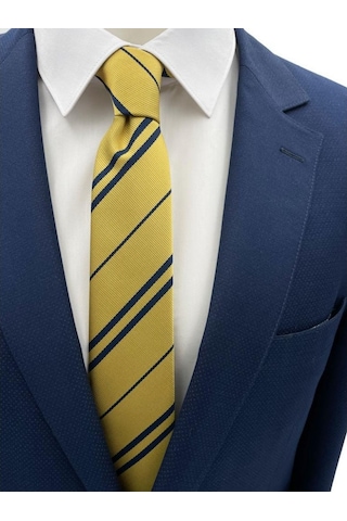 Brianze Sarı Lacivert Çizgili Harry Potter Kravat Sarı - Lacivert