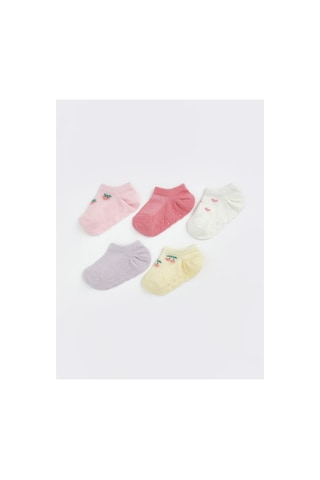 LC Waikiki Alıta Cıty Farkıyla Lcw Baby Pembe Kız Bebek Kaydırmaz Tabanlı Patik Çorap 5'li Pembe - 923930759 Pembe