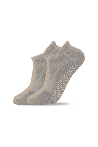 Teltree Yumuşak Silikonlu Anti Kayma Pilates Çorapları, Nefesli Pamuk, Ev/stüdyo/spor İçin, Kadın Erkek 4'lü Paket Diğer