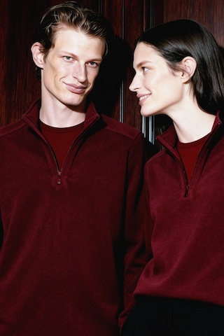 AC&Co / Altınyıldız Classics Erkek Bordo Anti-Pilling Tüylenme Yapmayan Standart Fit Bato Yaka Soğuk Geçirmez Polar Sweatshirt 4A5221100016BRDM