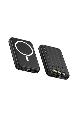 Snapron Snp-3005 10.000 Mah Kablosuz Hızlı Şarj Magsafe Powerbank Led Ekranlı Çoklu Girişli