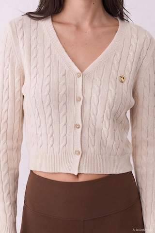 Quzu 27ktrk02751 Crop Triko Krem Std