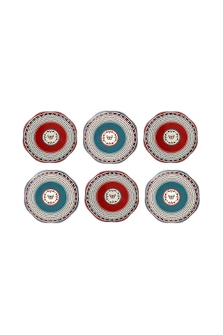 Lucky Art Liora Bone 27cm 6 Lı Tabak Seti Kırmızı