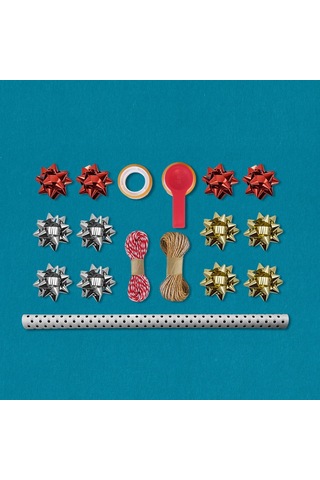 Siyah Puantiyeli Beyaz Ambalaj Kağıdı Seti, 10 Rulo Kağıt 70x100c