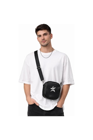 Zaee Star Baskılı Crossbody Bag Siyah