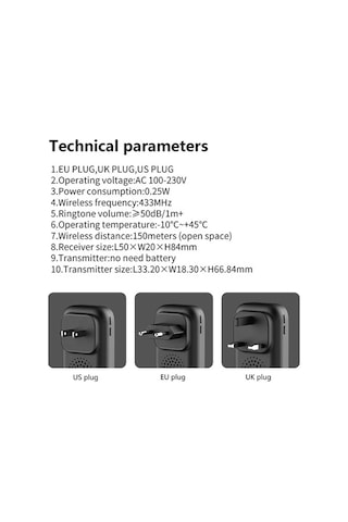 Artfulabode Zili Uzun Mesafe Su Geçirmez Akıllı Kapı Çağrı Cihazı Kablosuz Bağlantılı İki Beyaz Elektronik Dış Ürün Beyaz