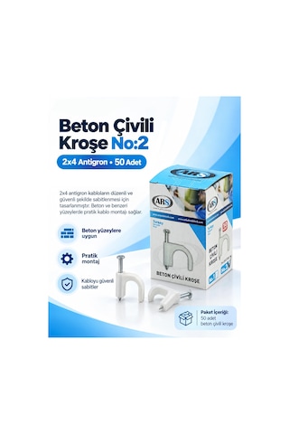 Beton Çivili Kroşe No:2 2x4 Antigron - 50 Adet