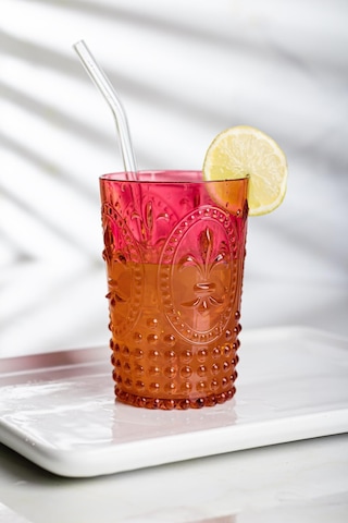 Akrilik Kırmızı Tekli Kısa Bardak & Su Meşrubat Kahve Yanı Bardağı 400 Ml Cam Değildir Kırmızı