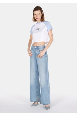 Colin's Colins Slim Fit Yuvarlak Yaka Baskılı Kadın Beyaz Kısa Kol Tişört Cl1073148 Q1.v1 Wht Beyaz