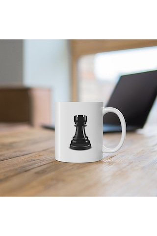 Satranç Kale Baskılı Kupa Bardak Çok Renkli