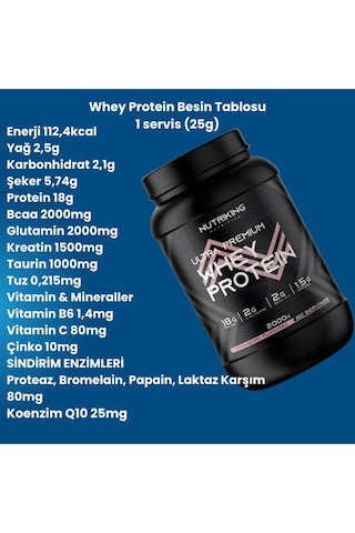 Whey Protein Tozu 2000g 80 Servis Çilek Aramalı Karışık