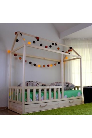 Markaawm Markaawm Montessori Çocuk Yatak Doğal Ahşap 90X190 Karyola Buse Akçaağaç