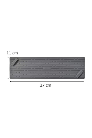 Gri Uzun Silikon Kötü Koku Önleyici Mat Gider Kapağı Tıpası Banyo, Mutfak Ve Balkon Lavabo Gider 37x11 Cm