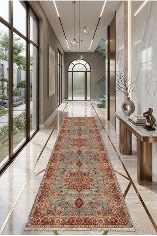 Dekoratif Halı Kaymaz Taban Leke Tutmaz Yıkanabilir Kilim Özel Ölçü Salon Halısı 3034