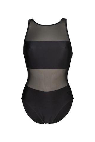 Arena Mesh Panels Swimsuit Vent Kadın Siyah Yüzücü Mayosu 006658500