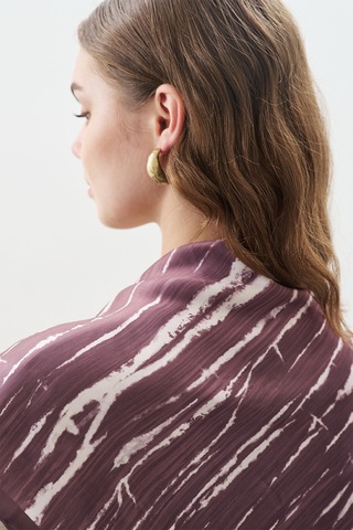 Desenli Orta Boy Saten Fular Vıe Vıe