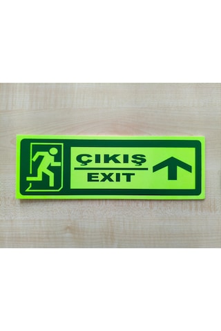 30x10 Cm Fosforlu Yangın Uyarı Acil Çıkış-emergency Exit Levhas