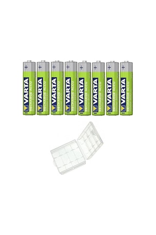 Varta 56703 800 mAh AAA Ni-MH Şarj Edilebilir İnce Kalem Pil 8'li + Pil Kutusu