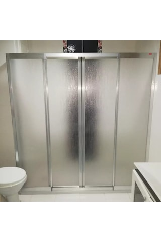 Teknesiz Duşakabin Mika Plastik Camlı Nd415 Gümüş
