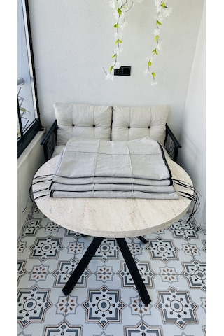 Bahçe Balkon Takımı Minder Kılıfı 1 Adet Açık Gri