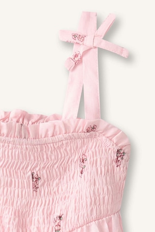 Defacto Çiçekli Askılı Açık Pembe Elbise Kız Bebek H8454a526hspn341 Pembe-pn341