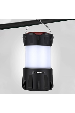Tomshoo Led Kamp Feneri Tip C Şarj Edilebilir Kamp Işığı Suya Dayanıklı Taşınabilir Çadır Işığı Siyah