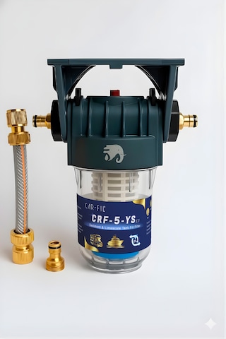Car-fıl Crf-5-ys-eu Taşınabilir Su Filtresi 5" Yıkanabilir 50 Mikron Kartuş Kum, Çamur, Pas Ve Kireci  Karavan, Tekne, Tiny House Ve Kamp İçin Tesisat Koruması  Bahçe Hortumlarıyla Tam Uyumlu Taşınabilir Filtre