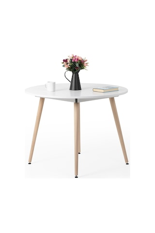 Bistro 80 Cm / Yuvarlak Mutfak Masası / Yuvarlak Yemek Masası / Beyaz
