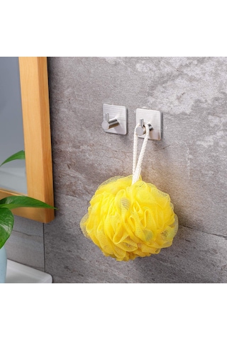 Zift Unique 2 Adet Paslanmaz Çelik Krom Banyo/Bornoz/Havlu Askısı Krom