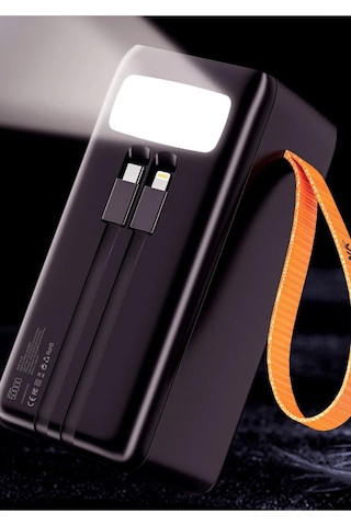 50.000 Mah Powerbank 50000 Powerbank Hızlı Şarj Pd Kablolu Fenerli Type C Renkli