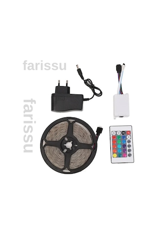 5 Metre 12 Renkli Led Şerit Işık Esnek Dekoratif Aydınlatma Uzaktan Kumandalı Enerji Tasarruflu Çok Renkli