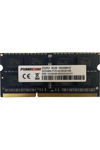 Primecom PCR-ND38G16M 8GB DDR3 1600 MHz CL11 SODIMM Notebook Ram