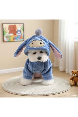 Elmpaly Blue L Küçük Köpek Kışlık Denim Ceket Pomeranian Chihuahua Shih Tzu İçin Yumuşak