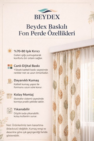 140x260 Ölçüsünde 2 Adet Bohem Fon Perde. Boho Tarz Koleksiyon Ürünü. Çok Renkli