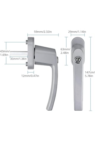 Std Anahtarlı Kilitlenebilir Alüminyum Pvc Pimapen Kolu