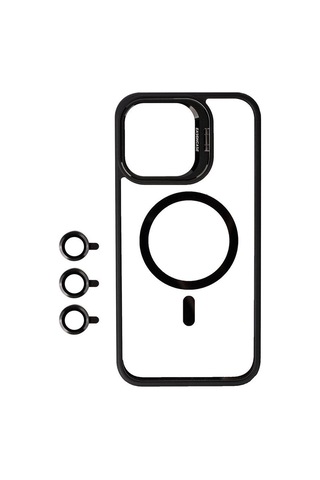 Apple Uyumlu iPhone 15 Pro Kılıf Case, Lens Koruyuculu Mıknatıslı Magsafe Wireless Şarj Destekli Kapak