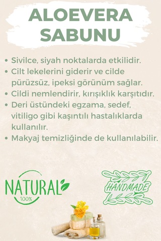 Kabak Lifli El Yapımı Doğal Aloevera Sabunu 120 G