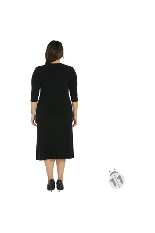 4089S-Nidya Moda Büyük Beden Işli Sandy Elbise Siyah