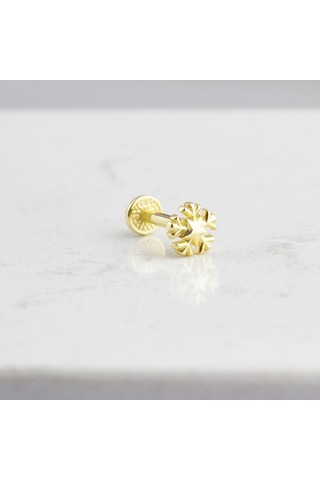 Glorria Altın Kar Tanesi Tragus Piercing Altın