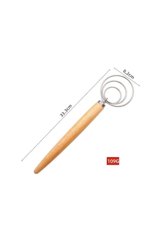 Primepickings 13 İnç Meşe Saplı Un Mikseri, Paslanmaz Çelik Karıştırma Çubuğu, Bobin Çırpma Teli, Üç Daire Karıştırıcı Diğer