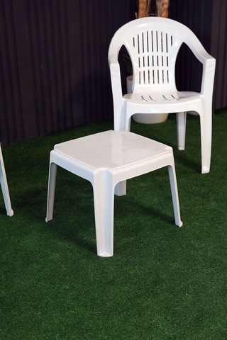 Alezy Bahar Dört Kişilik Sandalye Seti 4 Adet Sandalye + 50x50 Cm Orta Sehpa Beyaz