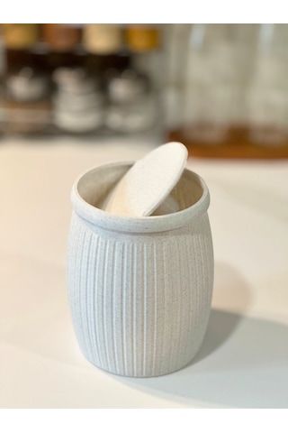 Marsel Dizayn Çöp Kutusu V3 Masaüstü - Mutfak - Banyo - Açılır Kapanır - Mermer Beyaz - 15cm Mermer