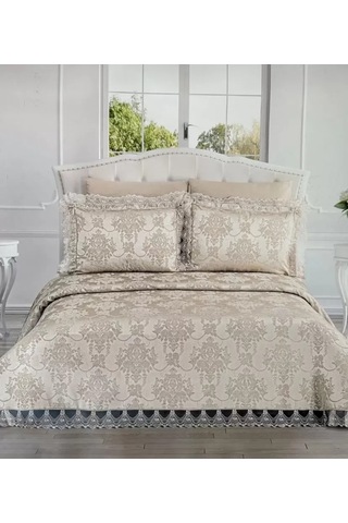 Cekihome Şönil 3 Parça Çift Kişilik 255x265 Cm Lüx Yatak Örtüsü Seti Çeyizlik Yatak Takımı Çok Renkli