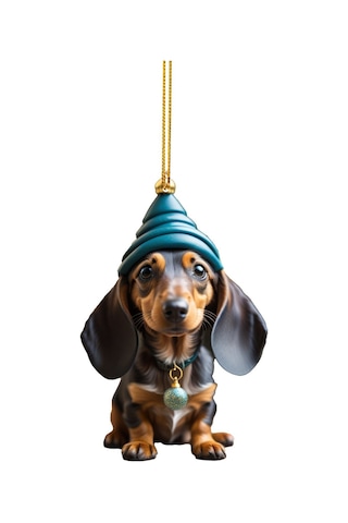 Ranyeek Akrilik Sosis Köpek Dikdörtgen Askı, Noel Ağacı Araç Dekorasyonu, 1 Adet, Festivite Stili, Ev Ve Partiler İçin Zekice Aksesuar