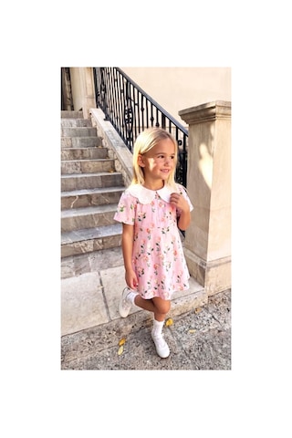 Poala Kids Çiçekli Dokuma Elbise Çok Renkli