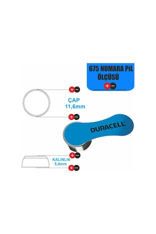 Duracell Activair PR44 675 Numara İşitme Cihazı Pili 6'lı